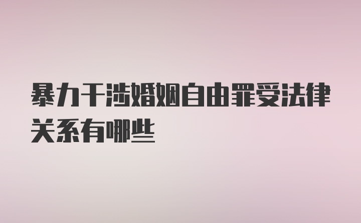 暴力干涉婚姻自由罪受法律关系有哪些