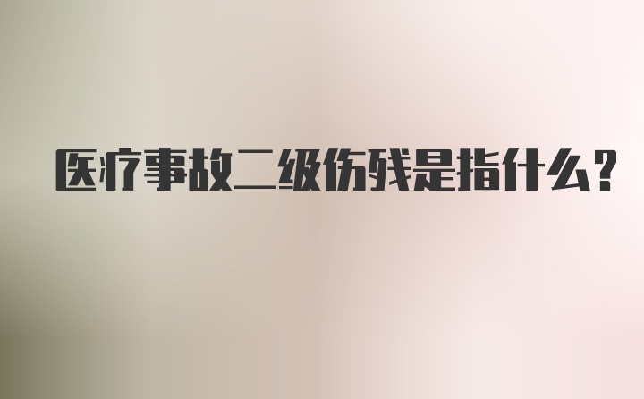 医疗事故二级伤残是指什么？