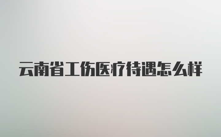 云南省工伤医疗待遇怎么样