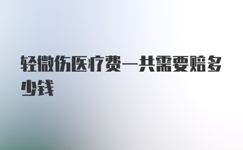 轻微伤医疗费一共需要赔多少钱