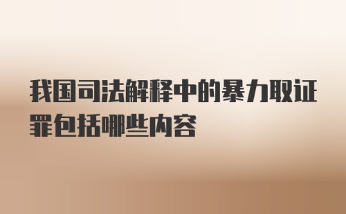 我国司法解释中的暴力取证罪包括哪些内容