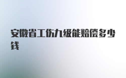 安徽省工伤九级能赔偿多少钱