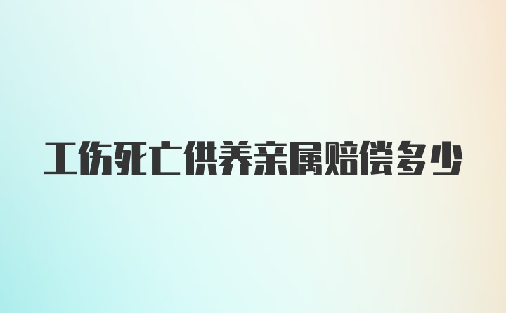 工伤死亡供养亲属赔偿多少