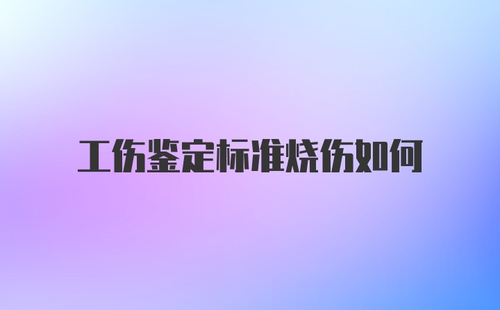 工伤鉴定标准烧伤如何