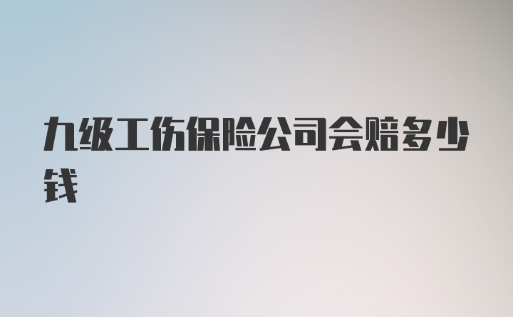 九级工伤保险公司会赔多少钱