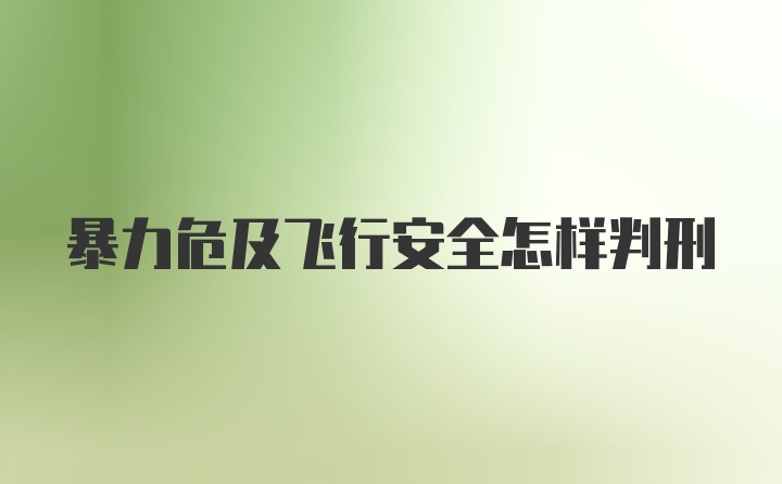 暴力危及飞行安全怎样判刑