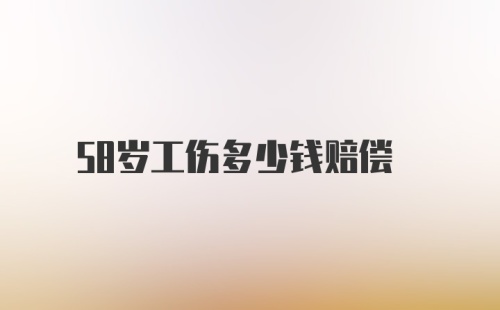 58岁工伤多少钱赔偿