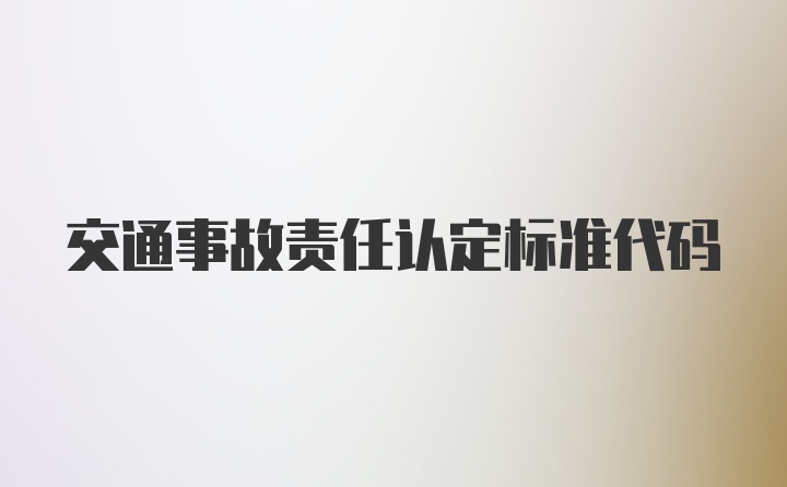 交通事故责任认定标准代码