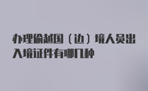 办理偷越国（边）境人员出入境证件有哪几种