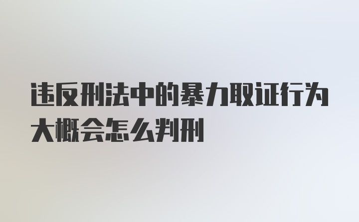 违反刑法中的暴力取证行为大概会怎么判刑