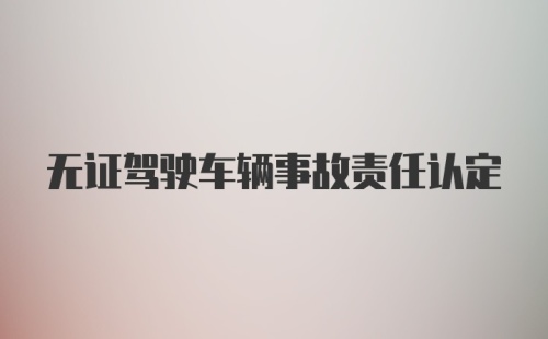 无证驾驶车辆事故责任认定