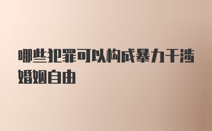 哪些犯罪可以构成暴力干涉婚姻自由