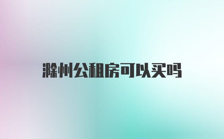 滁州公租房可以买吗