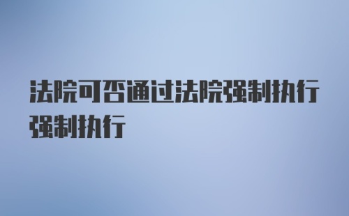 法院可否通过法院强制执行强制执行