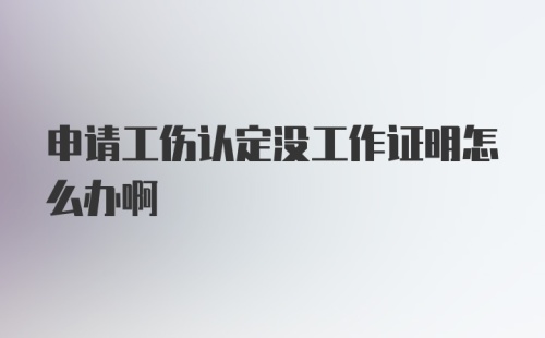 申请工伤认定没工作证明怎么办啊