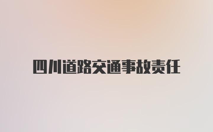 四川道路交通事故责任