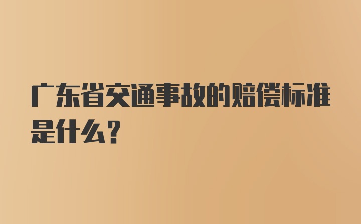 广东省交通事故的赔偿标准是什么?