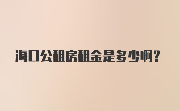 海口公租房租金是多少啊？