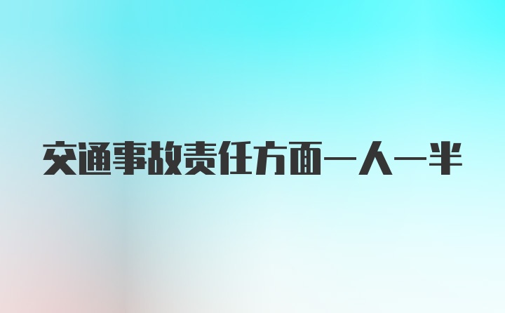 交通事故责任方面一人一半