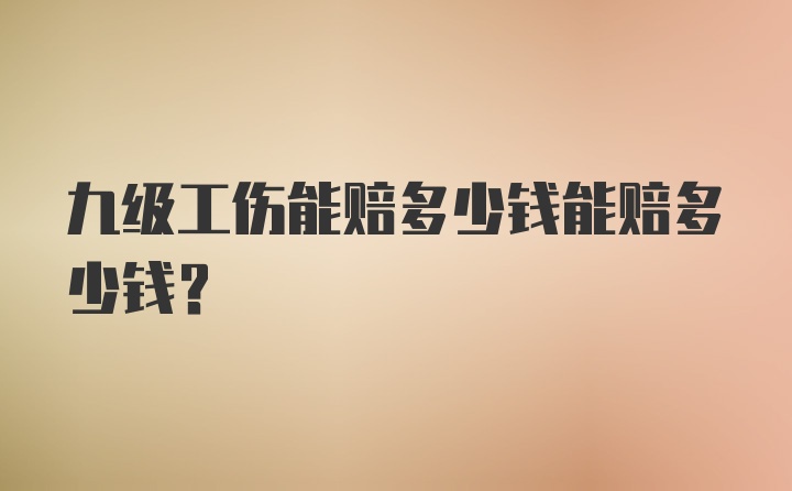 九级工伤能赔多少钱能赔多少钱？