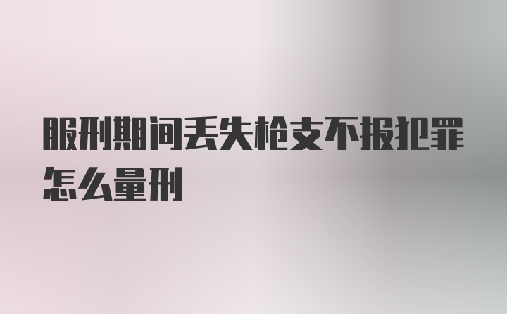 服刑期间丢失枪支不报犯罪怎么量刑