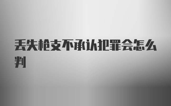 丢失枪支不承认犯罪会怎么判