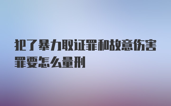 犯了暴力取证罪和故意伤害罪要怎么量刑