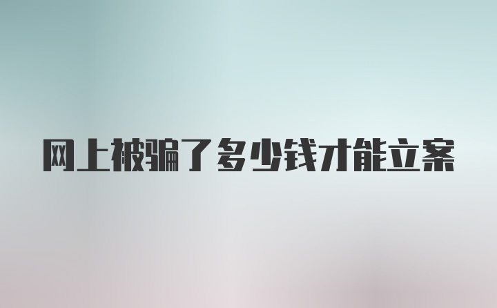 网上被骗了多少钱才能立案