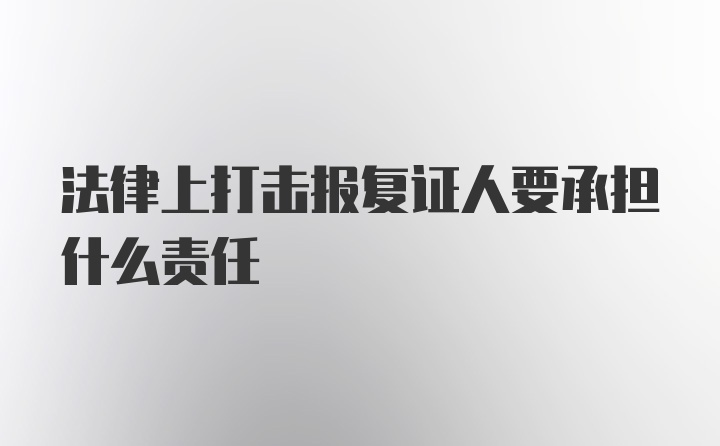 法律上打击报复证人要承担什么责任