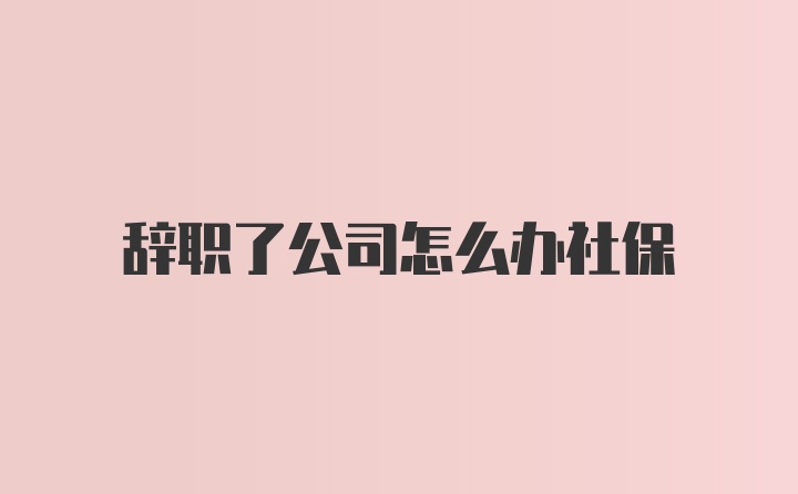 辞职了公司怎么办社保