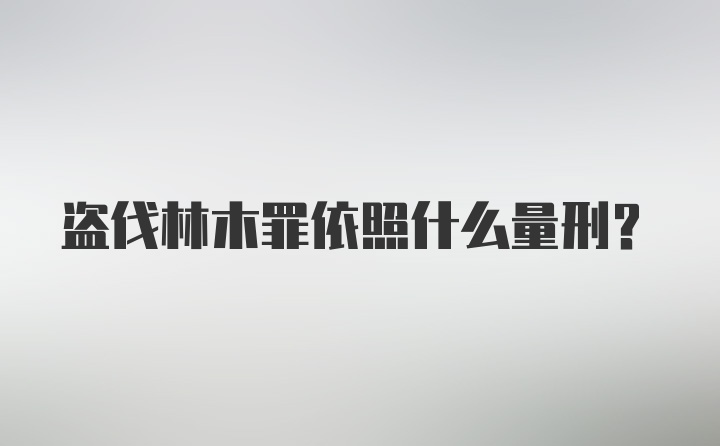 盗伐林木罪依照什么量刑?