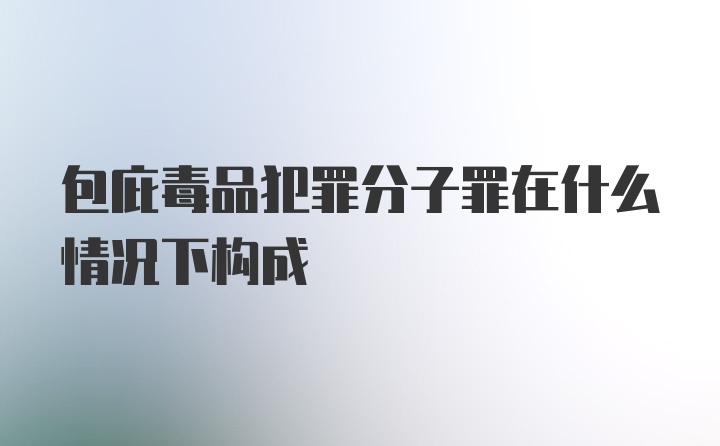 包庇毒品犯罪分子罪在什么情况下构成