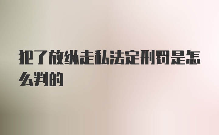 犯了放纵走私法定刑罚是怎么判的