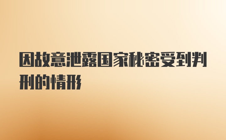 因故意泄露国家秘密受到判刑的情形