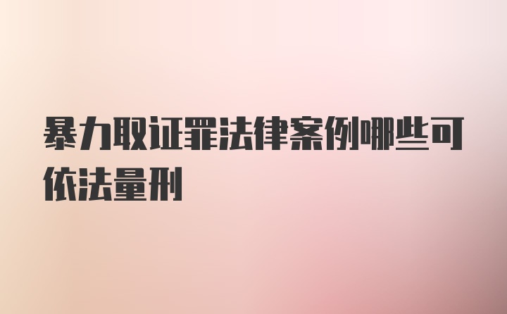 暴力取证罪法律案例哪些可依法量刑