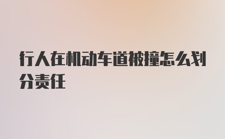 行人在机动车道被撞怎么划分责任