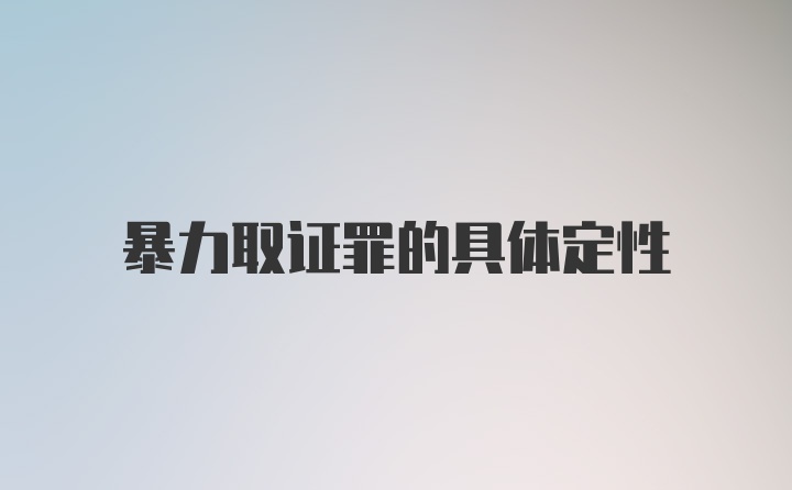 暴力取证罪的具体定性