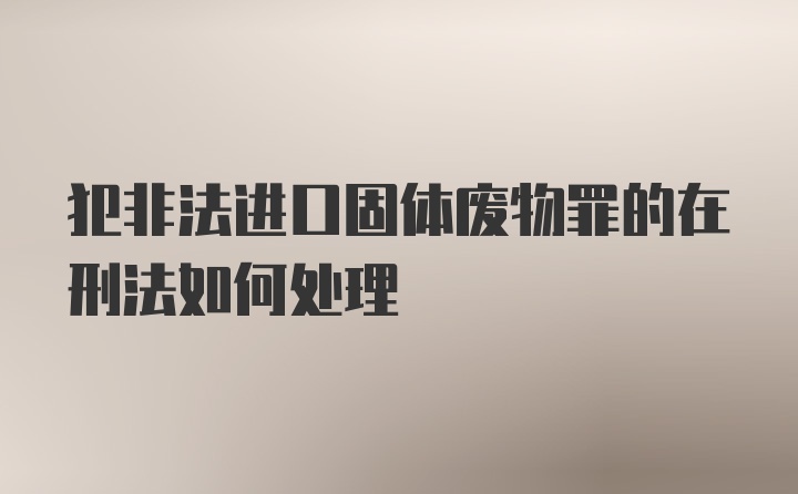 犯非法进口固体废物罪的在刑法如何处理