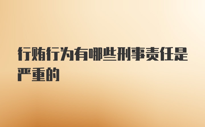 行贿行为有哪些刑事责任是严重的