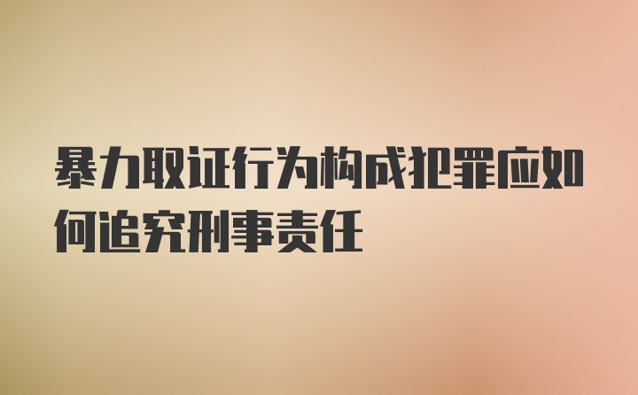 暴力取证行为构成犯罪应如何追究刑事责任