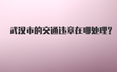 武汉市的交通违章在哪处理？