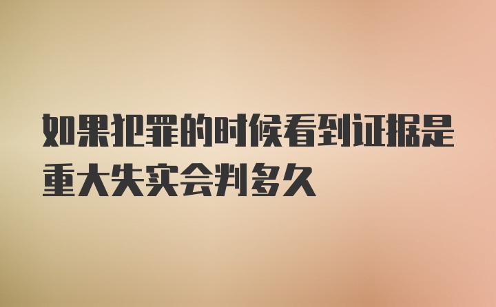 如果犯罪的时候看到证据是重大失实会判多久