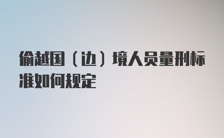 偷越国（边）境人员量刑标准如何规定