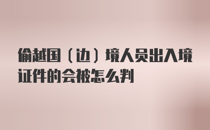 偷越国（边）境人员出入境证件的会被怎么判