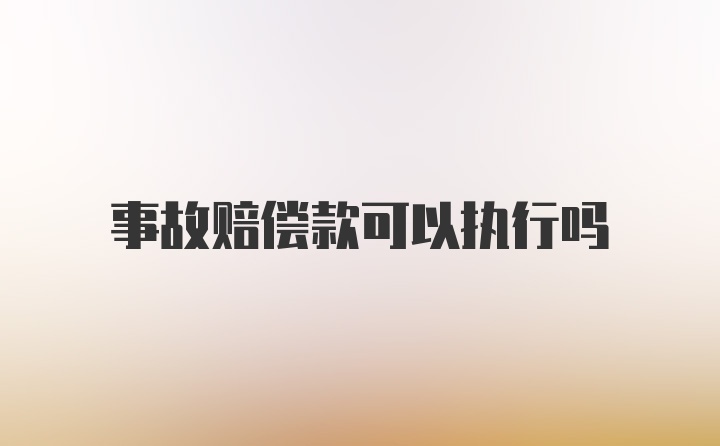 事故赔偿款可以执行吗