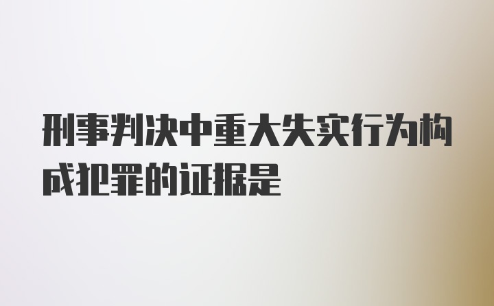 刑事判决中重大失实行为构成犯罪的证据是