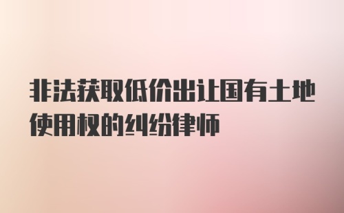 非法获取低价出让国有土地使用权的纠纷律师