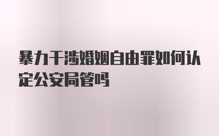 暴力干涉婚姻自由罪如何认定公安局管吗