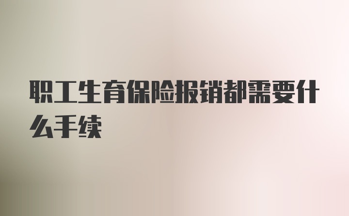 职工生育保险报销都需要什么手续