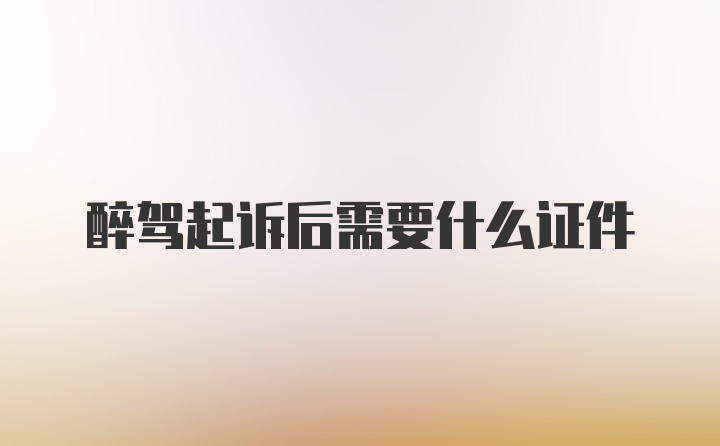 醉驾起诉后需要什么证件